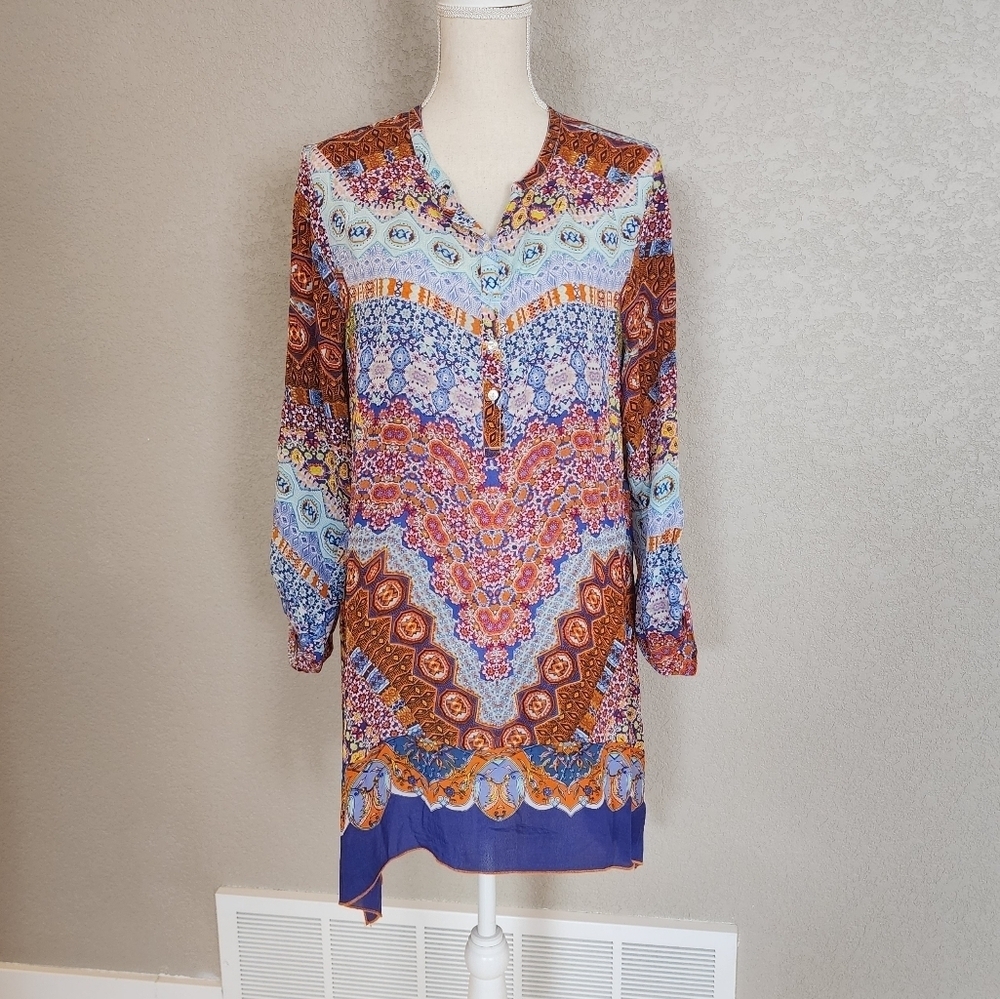 Soft Surroundings Long line tunic blouse size Large